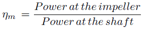 mechanical efficiency formula of centrifugal pump